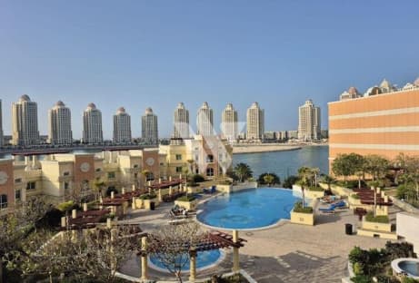 1BHK SEA VIEW APT |THE PEARL | POOL GYM SAUNA