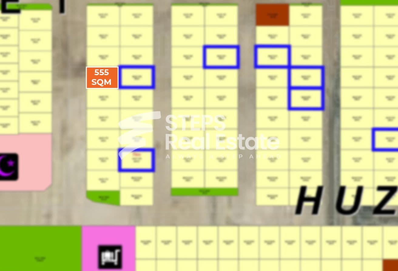 Prime 555 SQM Villa Plot in Huzoom Lusail