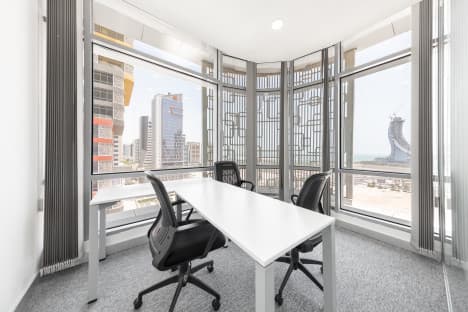 Move into ready-to-use open office space for rent for 10 persons in DOHA, Lusail Twin Towers