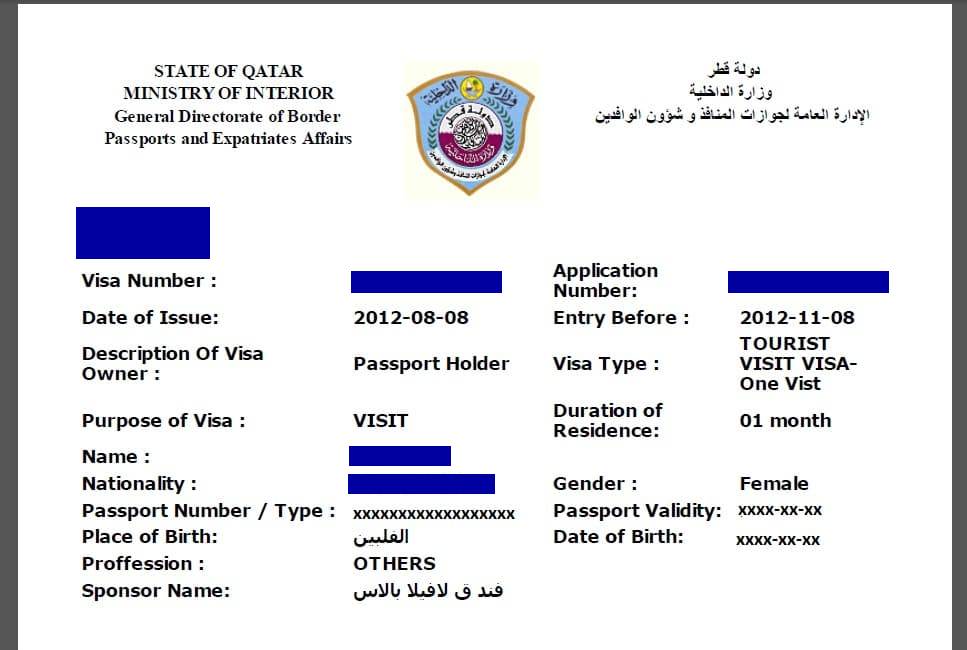 qatar tourist visa fee